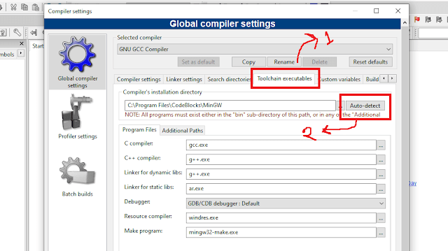 toolchain executable CodeBlocks
